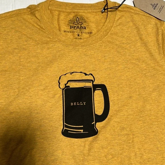 Prana Men’s T-Shirt “Beer Belly” Size Medium - Picture 2 of 5